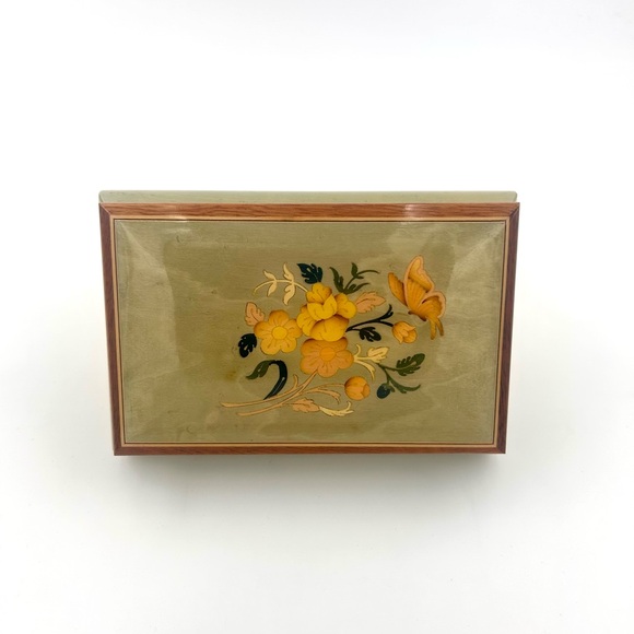 Reuge Vintage Inlaid Wooden Jewelry Box